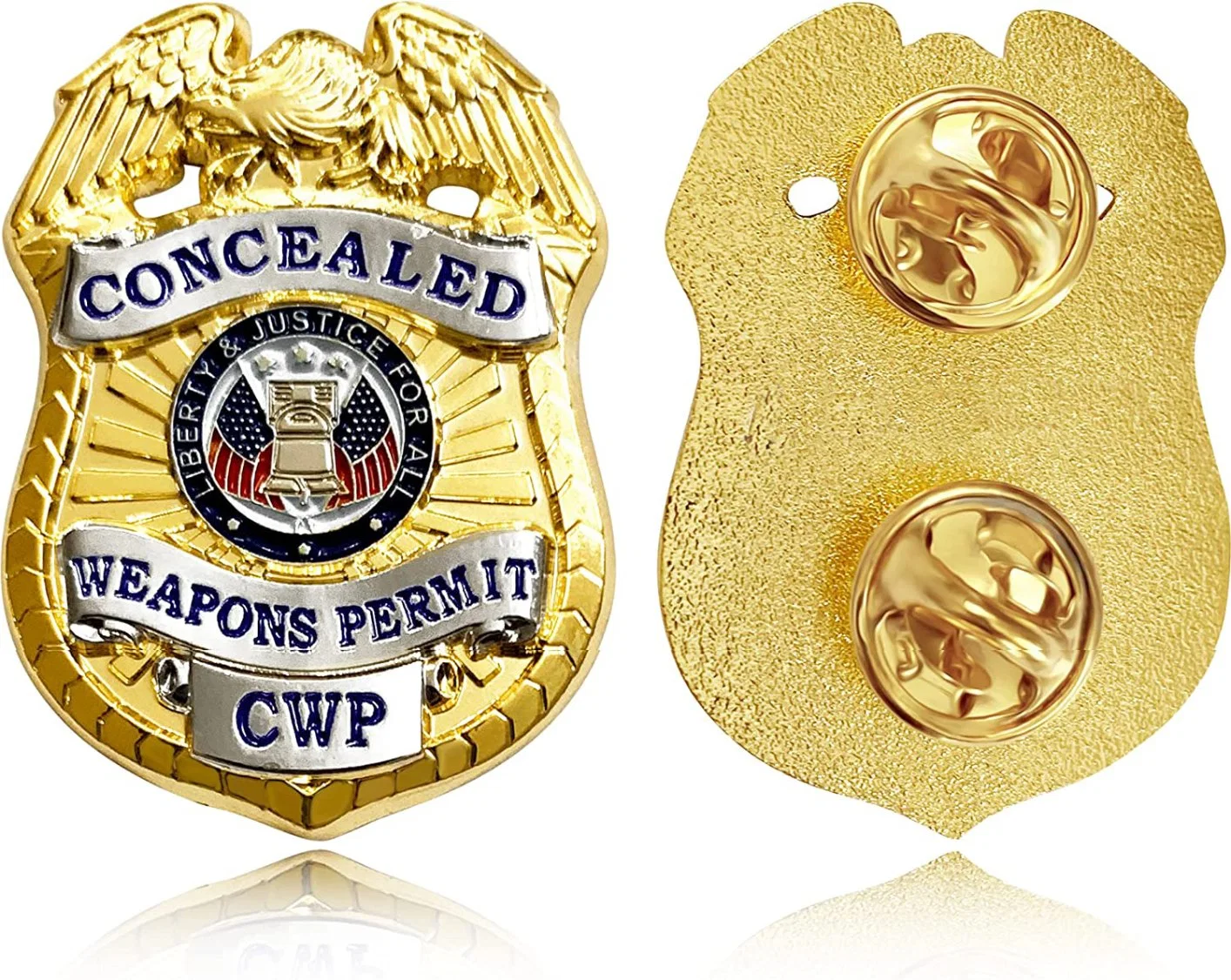 El sheriff de la Policía Militar Ny chapado en oro y plata de logotipo personalizado de seguridad de los pasadores de seguridad de la insignia de alta calidad de metal con paquete personalizado