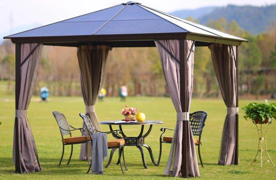 Competitive Outdoor 3*3m Aluminum Top Metal Pegola Gazebo