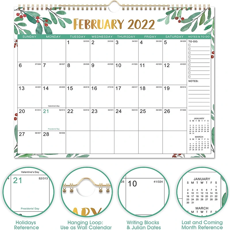 Custom Office Supply Spiral Paper Calendar Printing