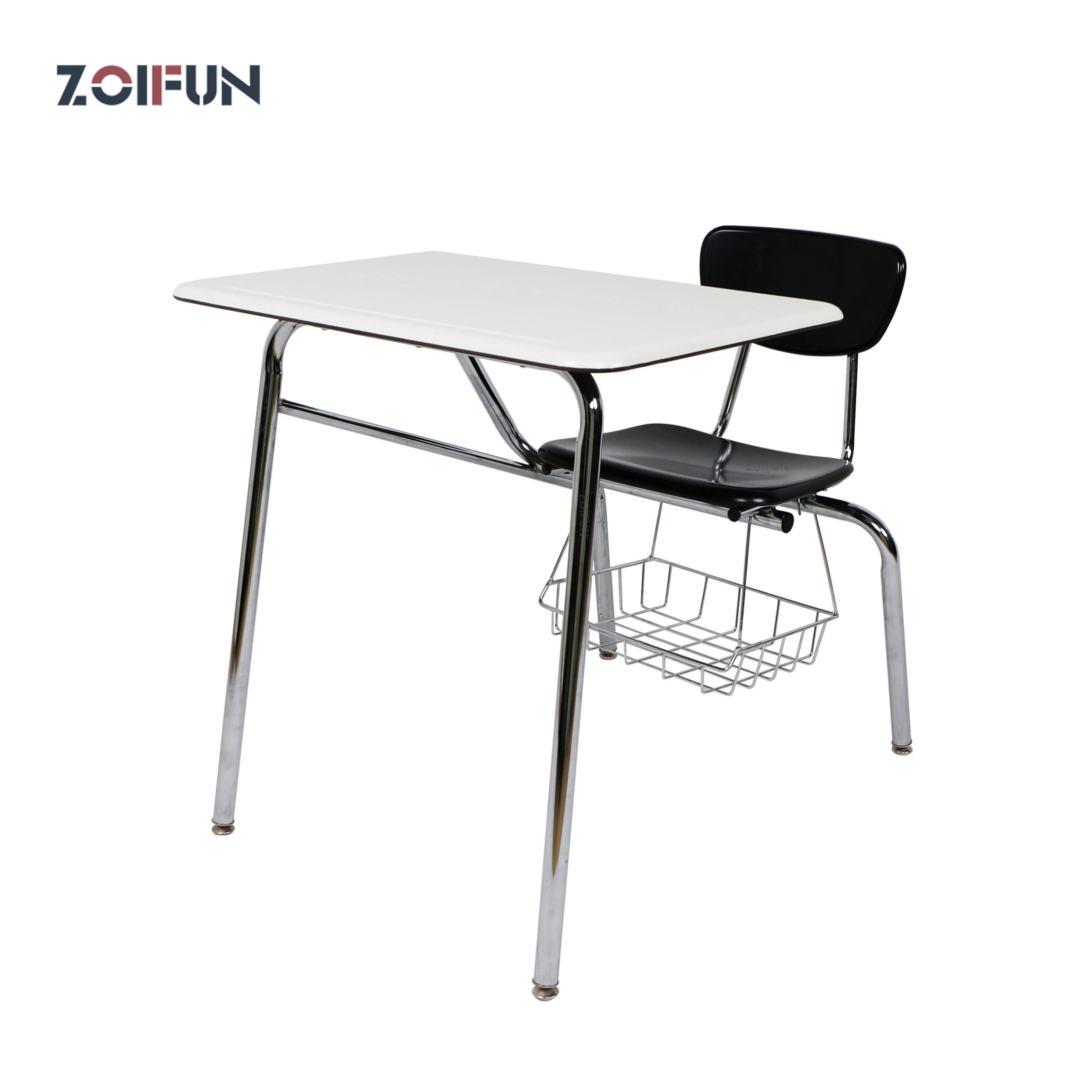 Modern School Furniture Hard Plastic High School Students Studying Table Desk and Chair Set