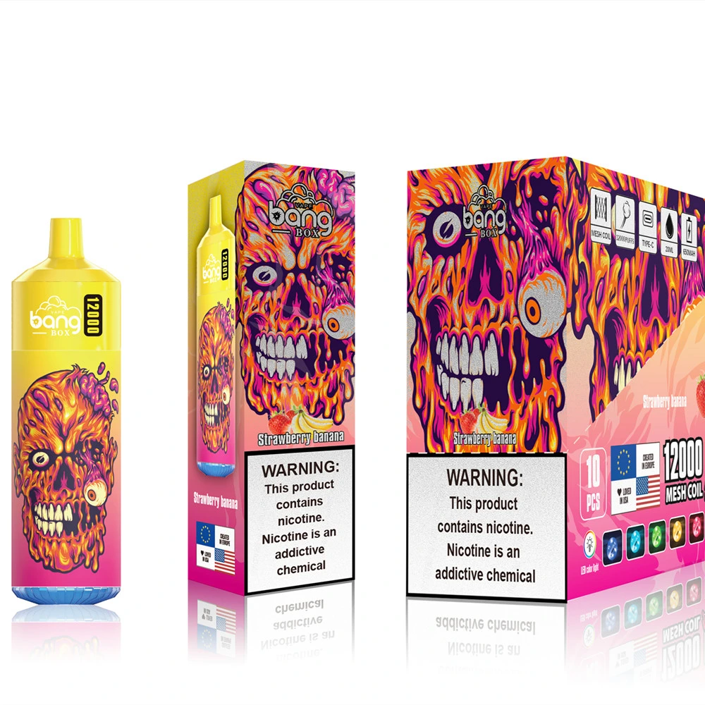 Logotipo personalizado Bang Box King 12K Disposable Ecigarros Pods dispositivo 18mL Pods recargado vs Elf Box Randm Tornado 10K Hits Manguitos de bobina de malla reciclables 12000puff