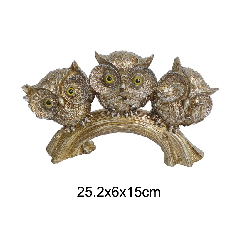 Factory Custom Owls Resin Holiday Gifts Children Toy Happy Owl Statue Home Decor