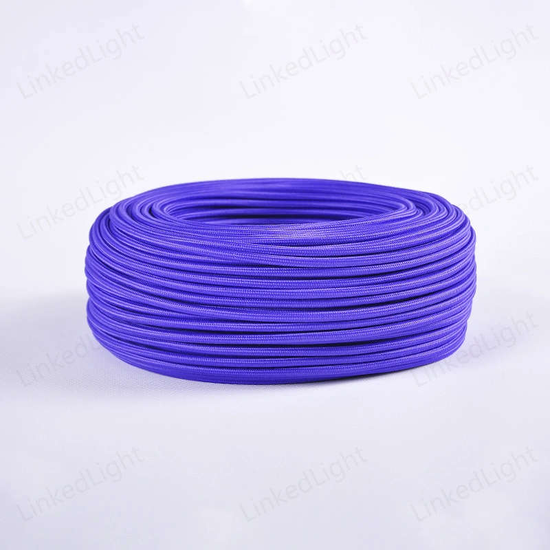 Violet 3 Core Weaving Fabric Braided Electrical Cable