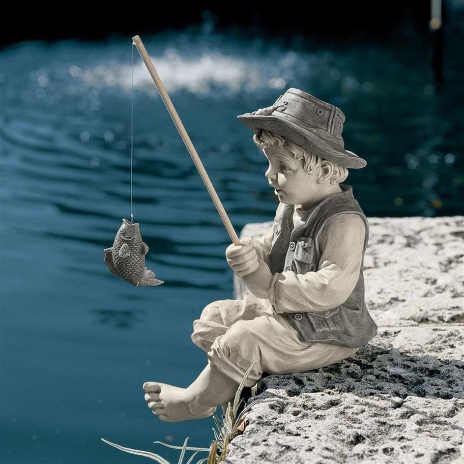 Resin Craft The Little Fisherman of Avignon Statue Fisherman Statue