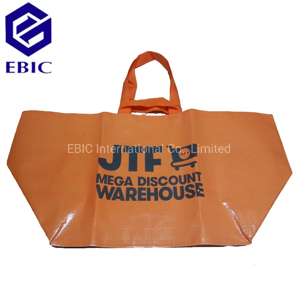 PP Nonwoven personalizada botella PET RPET reciclado Tejido revestido desnuda plegable laminado impreso reciclables Tote Asa de transporte Bolsa de plástico