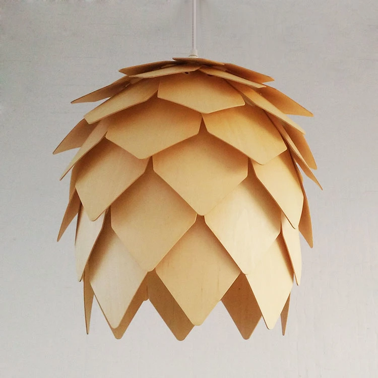 Rattan Hanging Lamp Pine Shape Chandelier for Indoor Kitchen Dining Room Lighting (WH-WP-09)