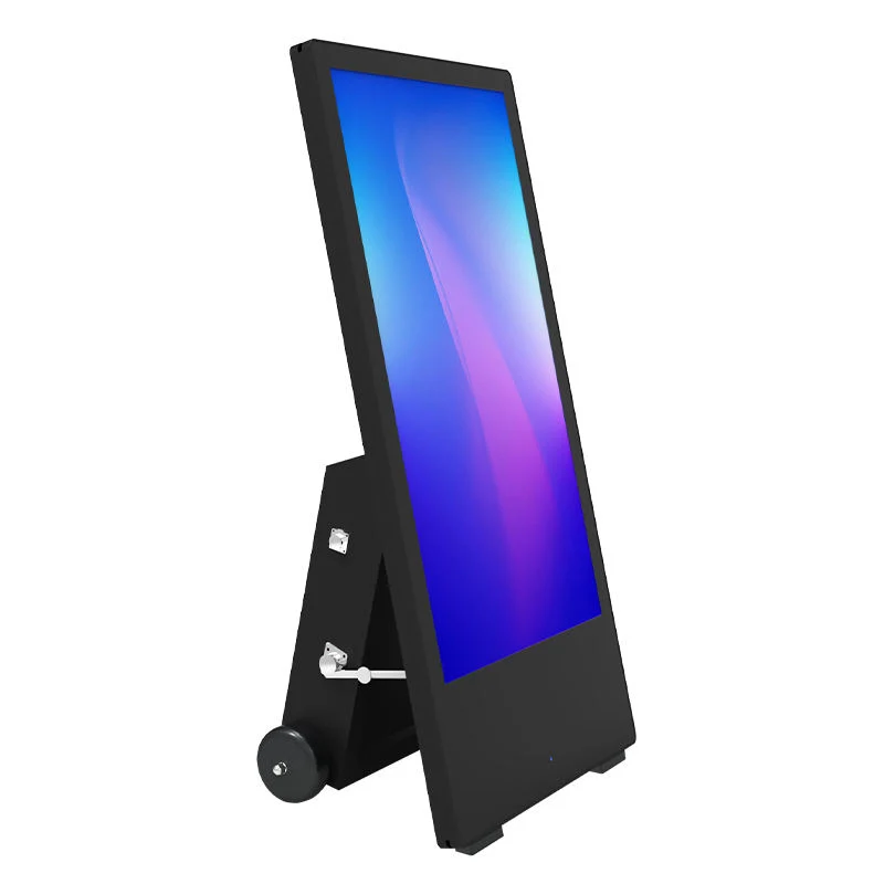 Tragbarer, batteriebetriebener Digital Signage Kiosk für den Außenbereich, 43-Zoll-LCD Display Digital Poster Display