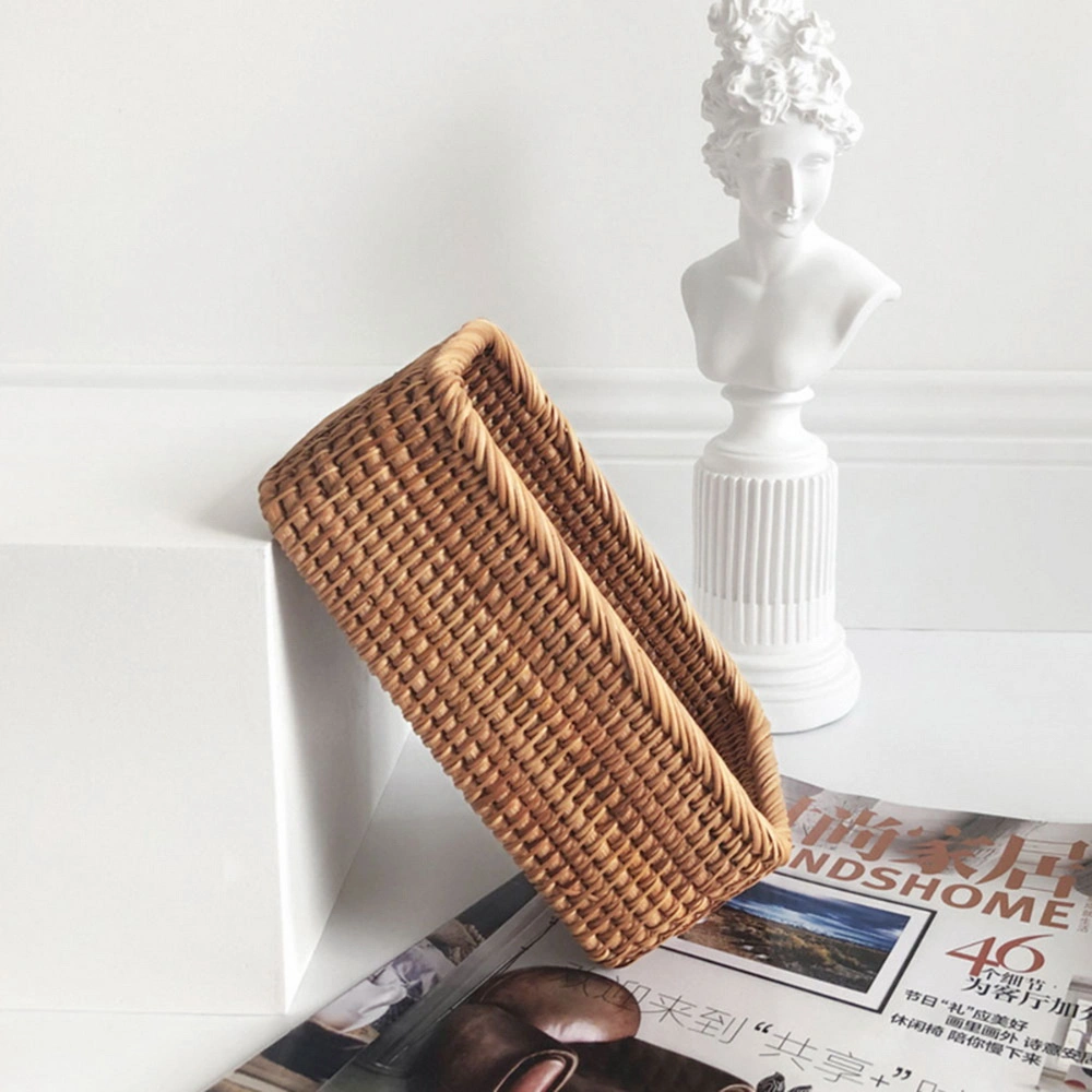 Hand-Woven Rattan Wicker Basket Fruit Tea Snack Bread Basket