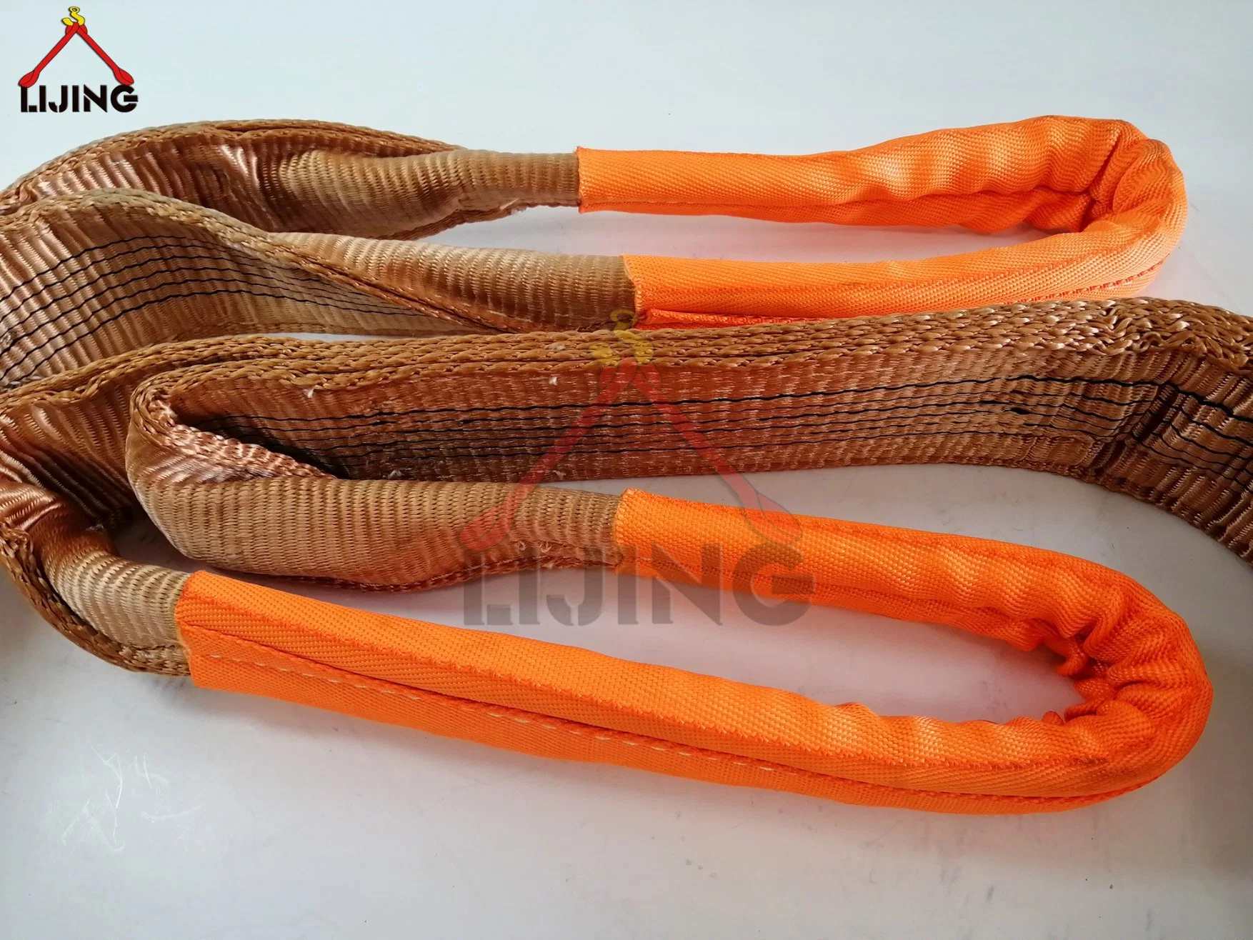 4 Layers Orange Eye to Eye Flat Webbing Sling