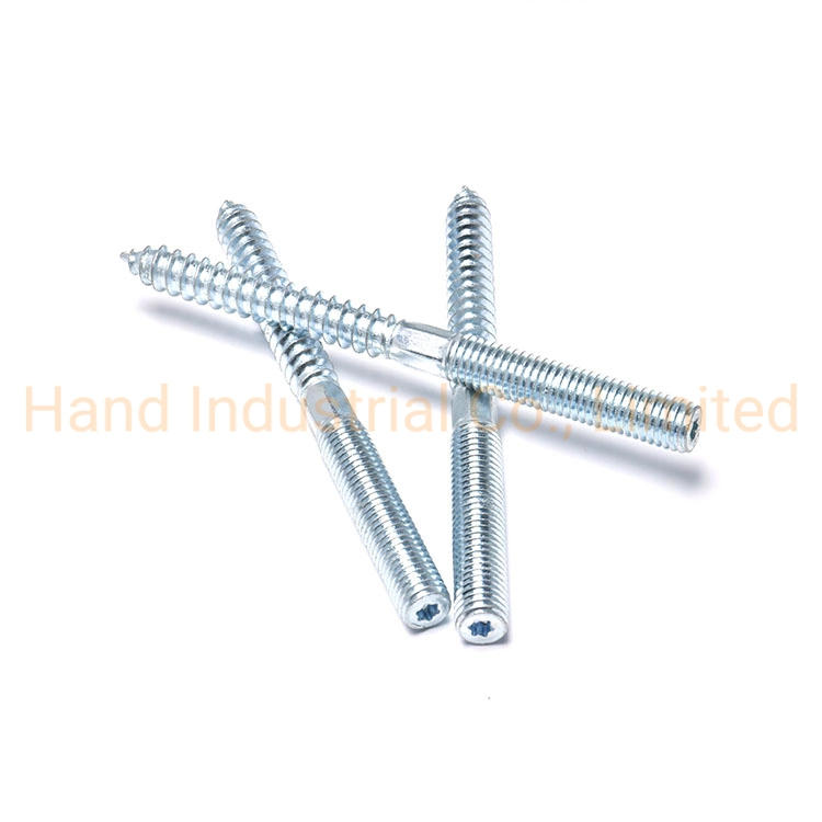 Carbon Steel Moderate Price Torx Drive Machine and Wood Threaded Hanger Bolt Double 2.Good Service Zinc Coated Steel M6 M8 M10 Torx Machine and Wood Thread Hang