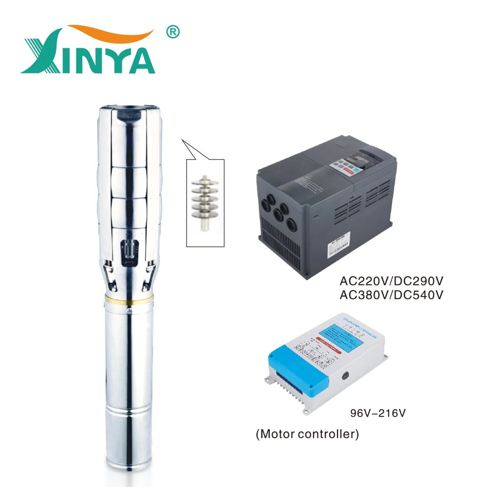 Xinya 6" 3HP 2.2kw AC DC Ss Impeller Submersible Deep Well Water Pump Price with Solar Powered