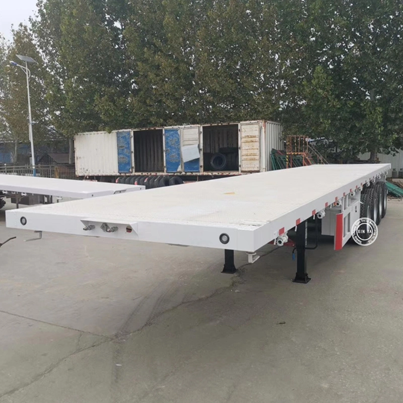 Factory Low Price 40 FT 12500 12.5m Long Gooseneck High Bed 30 Ton Super Inter Link Lowbed Flatbed Utility Truck Trailer