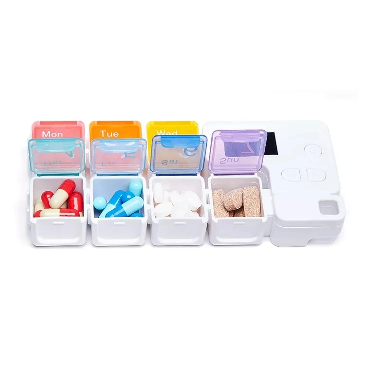 One Week Electronic Reminder Pill Smart Box R Automatic Alarm Smart Supplements Modular Cases Container Medical Holder Pill Box with Timer