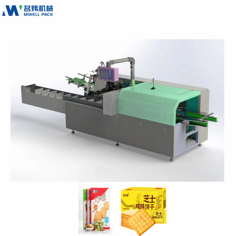 Mwellpack Automatic Box Packing Machine Cartoning Machine for Baked Goods Bread, Cake, Biscuit