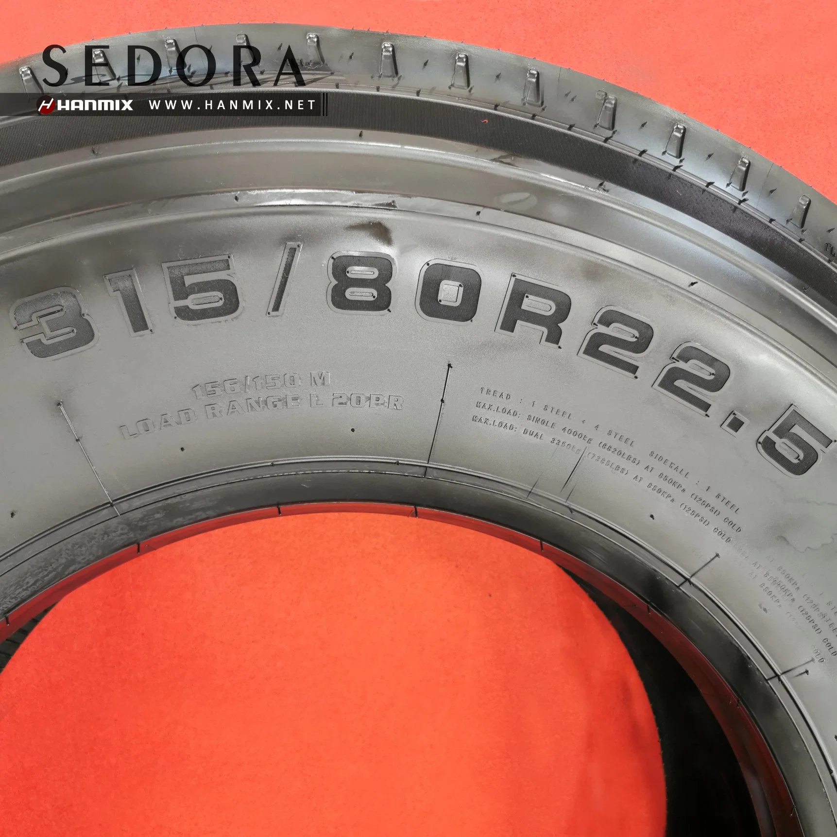 Hanmix Sedora All Steel Radial LTR TBR Bus Truck Tires 11r22.5 12r22.5 295/80r22.5 315/80r22.5 12r22.5 9.00r20 10.00r20