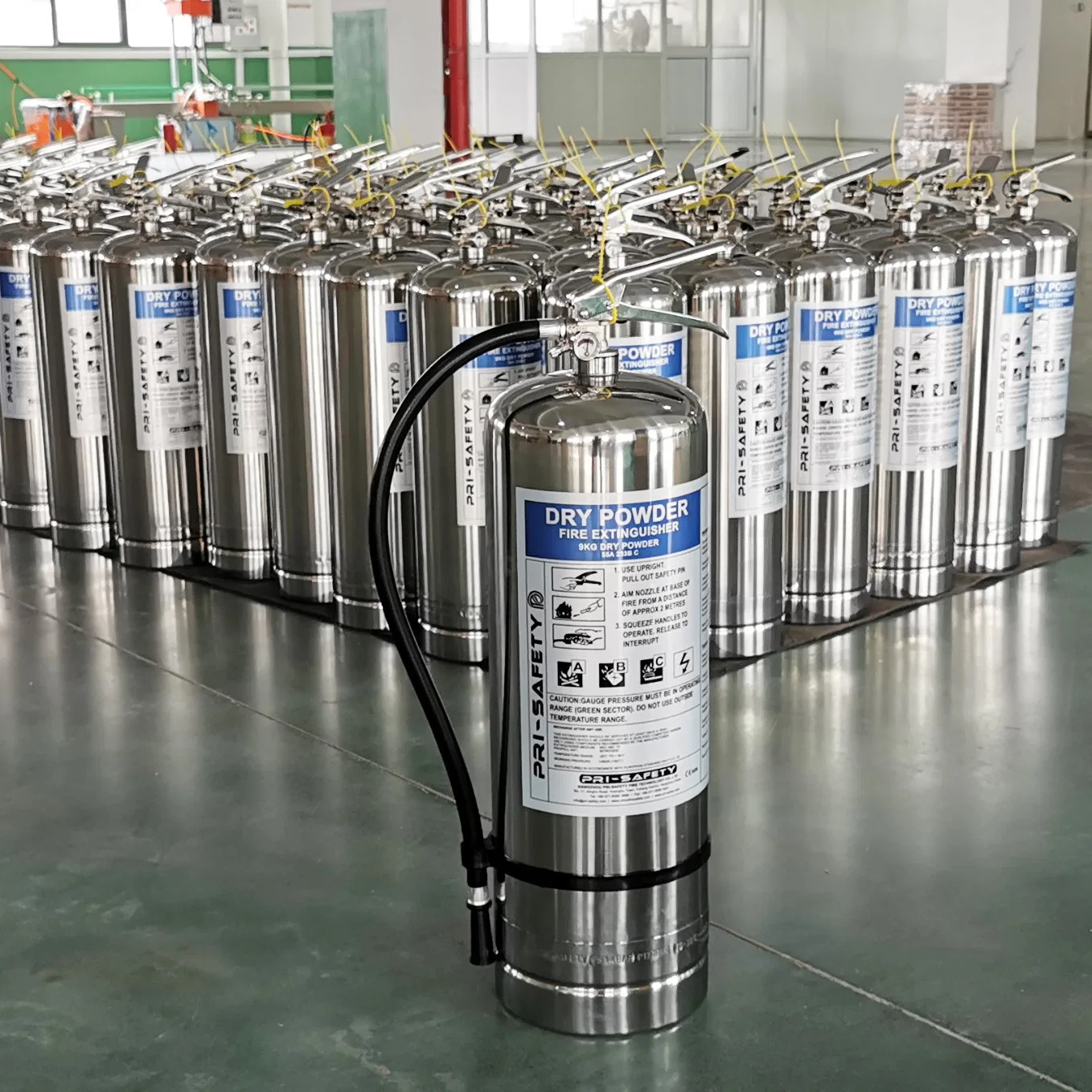 Portable 9kg Dry Powder SUS304 Stainless Steel Fire Extingusiher From Manufacturer