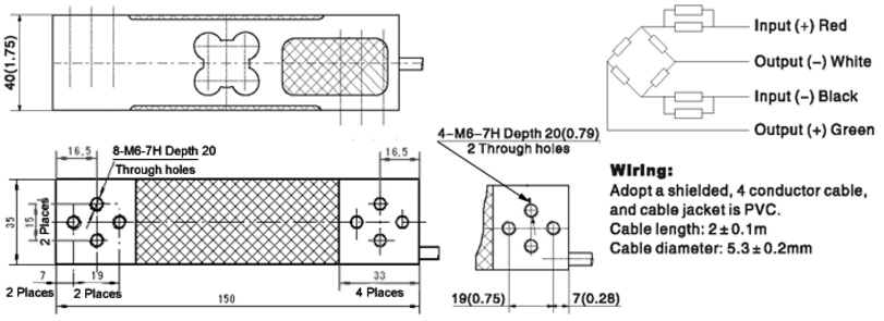 Cellule de charge d'approbation de l'OIML Zemic L6e 50kg à 300 kg