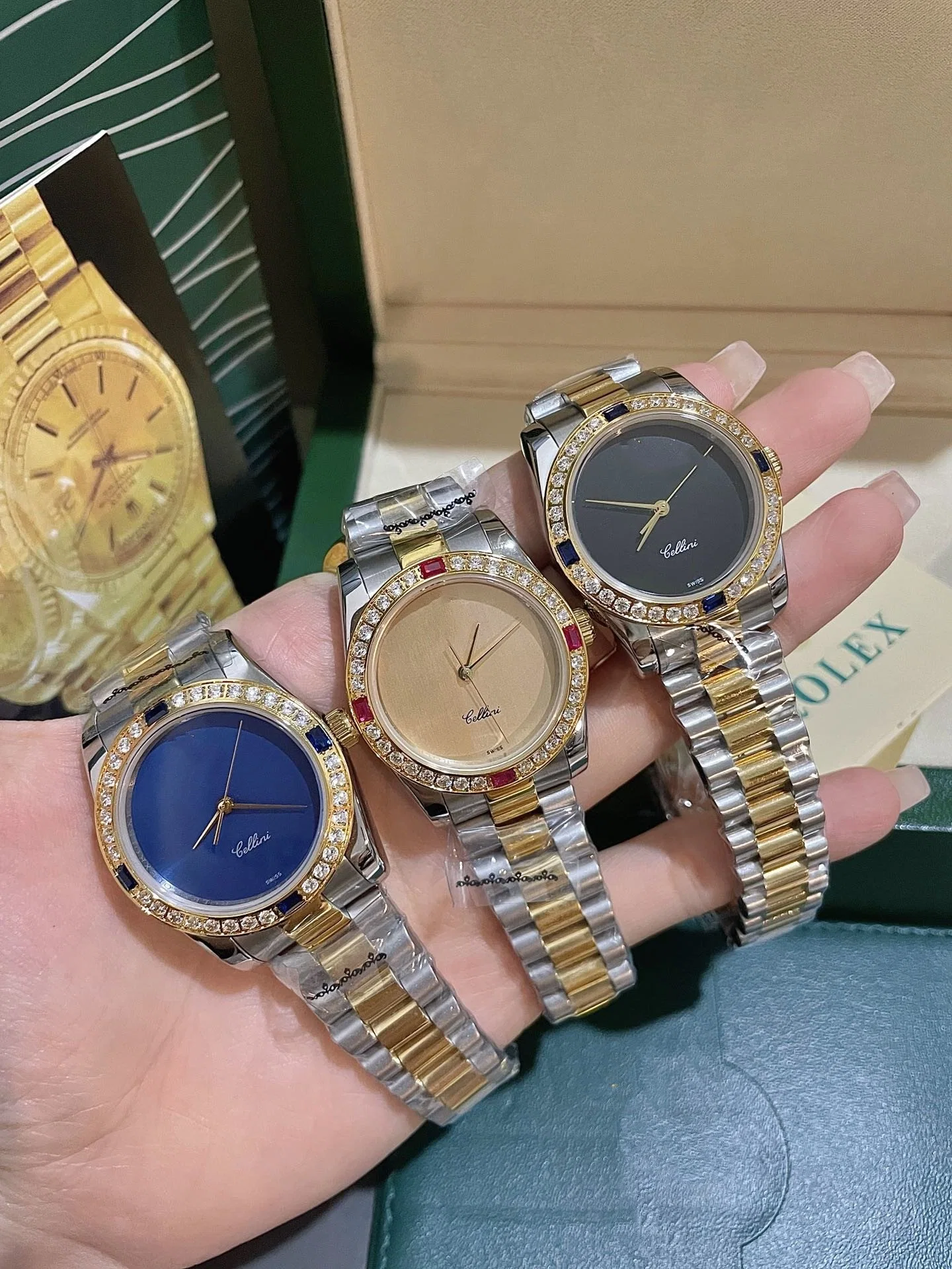 Fábrica al por mayor de relojes réplica de mujeres, joyas de mujeres, relojes de cuarzo, relojes mecánicos de diamantes impermeables