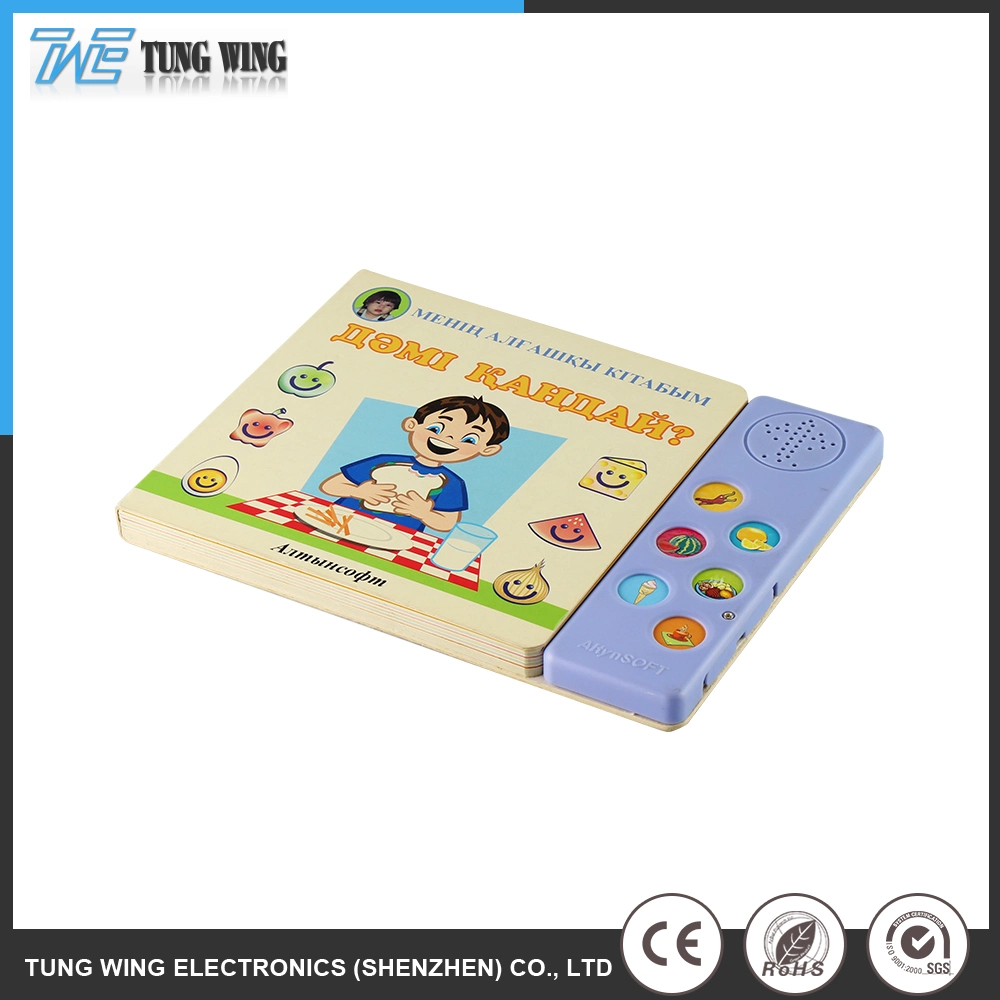 Kundenspezifische bunte Spielzeugbrett Sound Button Bücher für Kinder Geschenk