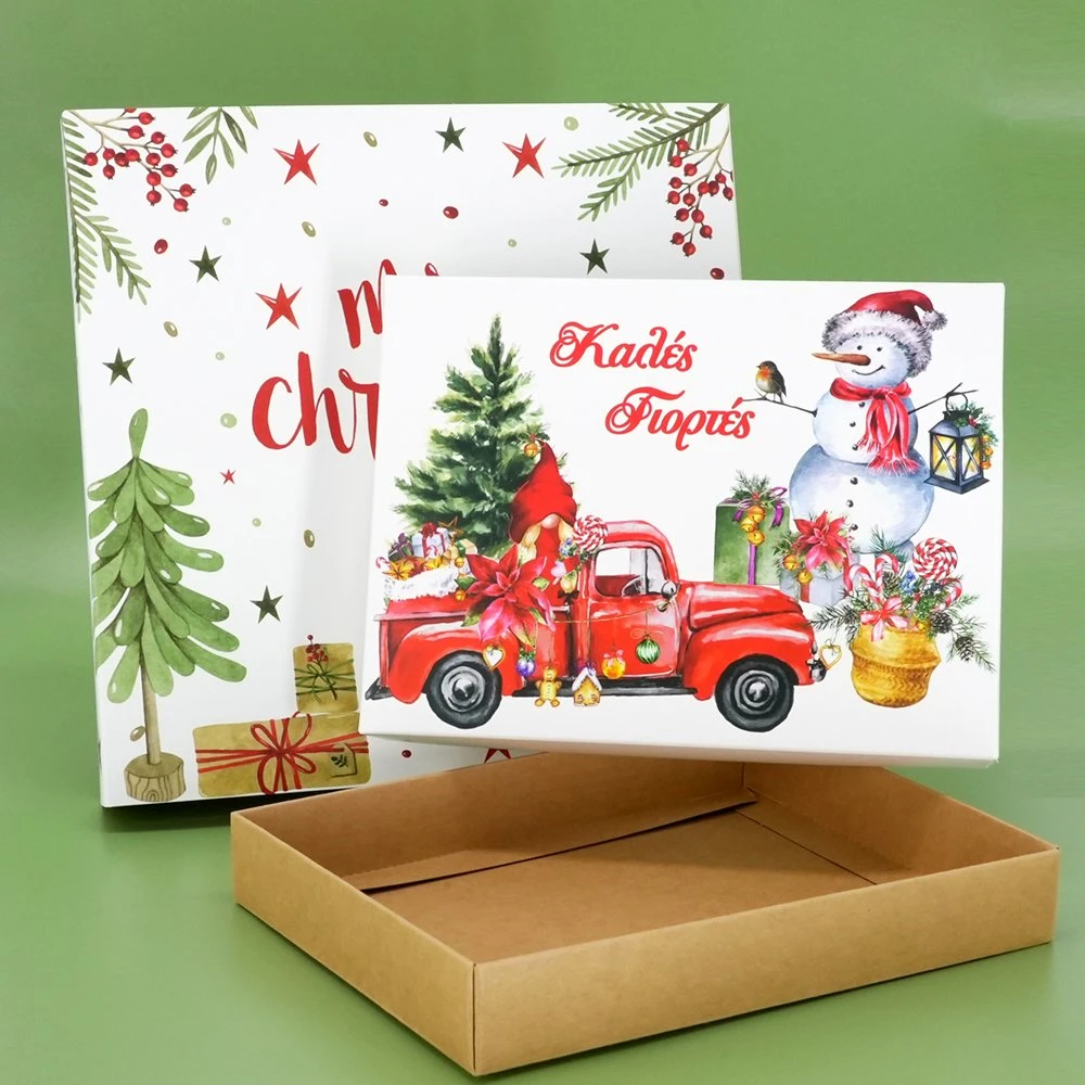 Coffret de papier de Noël promotionnel pour enveloppes en papier Kraft pour bijoux Regardez le chiffon cosmétique