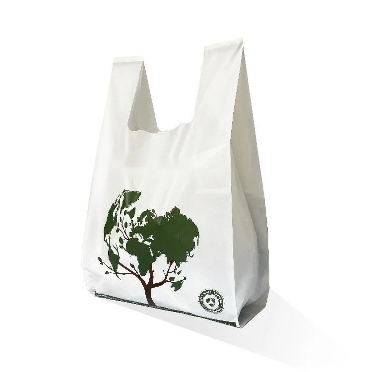 Amigo do ambiente 100% de plástico biodegradável Shopping Amido de milho sacos compostável com EN13432/método ASTM D6400 Pbat Padrão/PLA TUV Ok