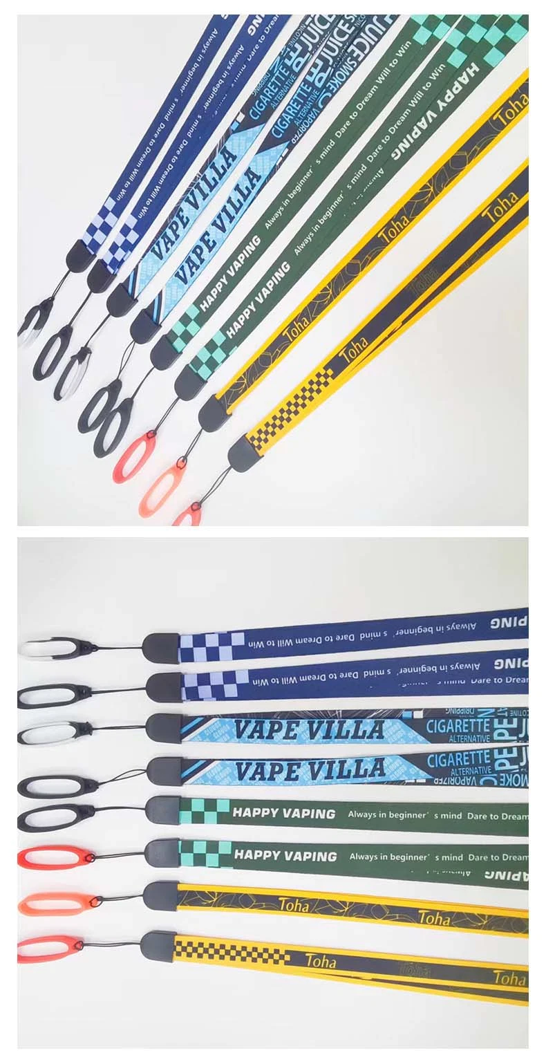 Factory Custom Heat Transfer Cigarette Pole Lanyard Adjustable Length Electronic Atomizer Cigarette Pole Lanyard Lanyard Lanyard