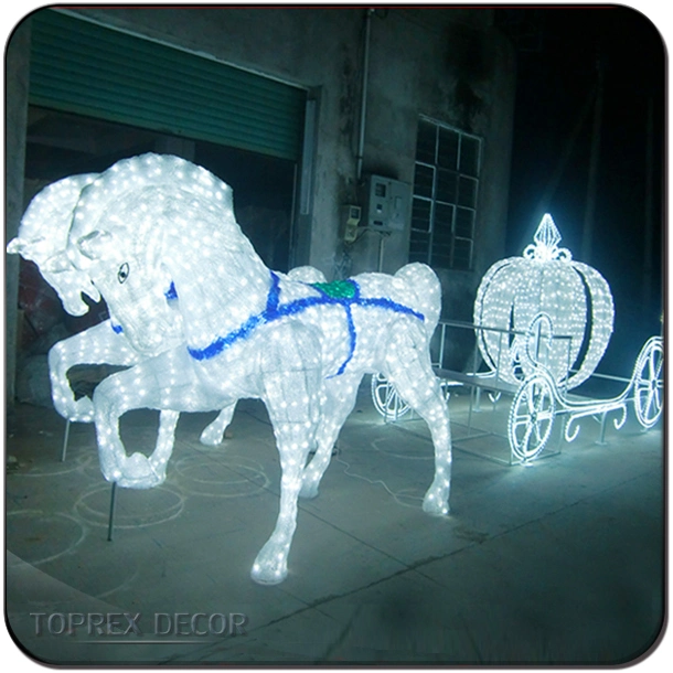 Wedding Decorative LED Light Pumpkin Outdoor Christmas Lighted Horse Carriage