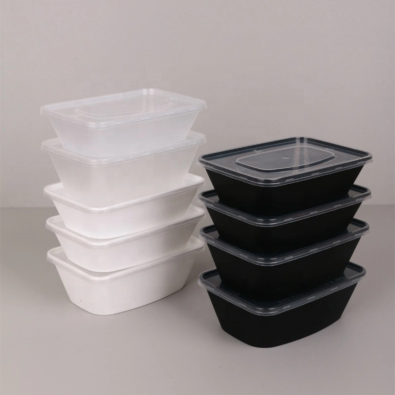 Caixas Restaurante plástico Disposable recipiente de alimentos reutilizável PP microondas Cofre Recipiente de comida preparado para refeições para levar