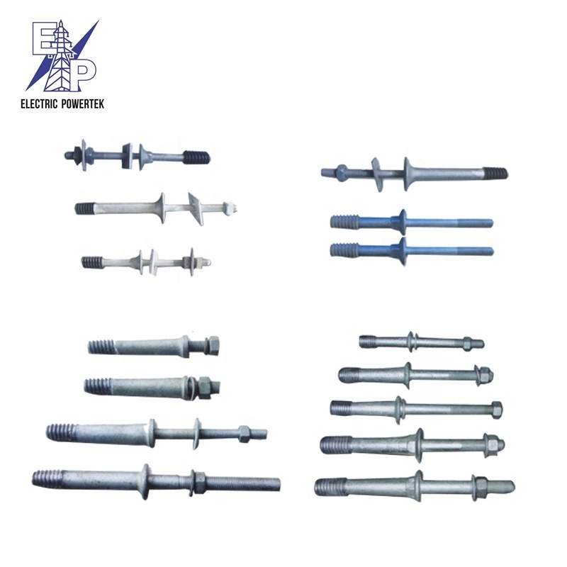 Wholesale/Supplier Transmission Line Electroplated Dumbbell Bar Crossarm Nylon Head Forged Spindle Metal Steel Insulator Pins Foot