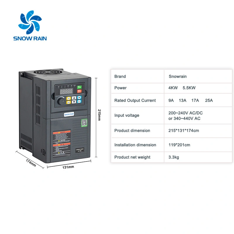 Manufacturer Sale 200-240V AC DC 5.5kw Frequency Converter 50 to 60 Hz