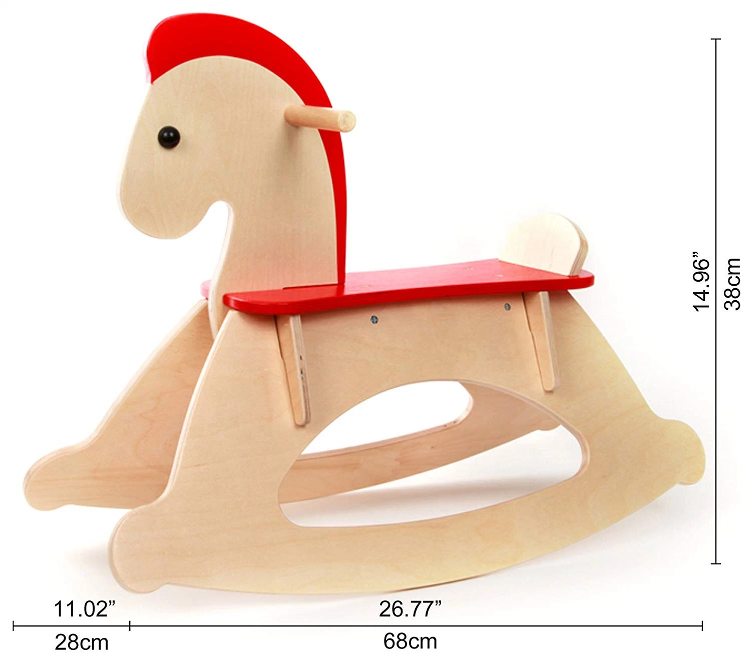 Kid's Wooden Rocking Horse Rock and Ride Wooden Educational Toy