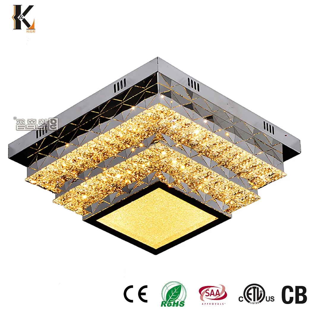Crystal teto iluminação China Sala de jantar Luxo moderno Designer Custom Candeeiro LED K9 Crystal candeeiro de tecto redondo elegante em Dourado