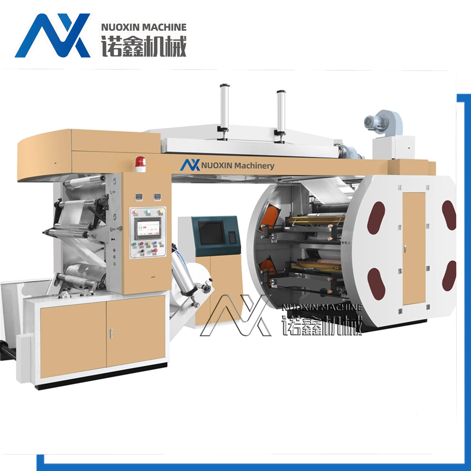 Serviette Paper/Tissue Paper Centeral Drum Flexographic Printing Machine 4 Colors