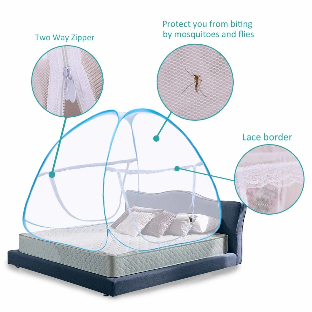 Dobragem portátil anti-mosquito bites para cama Camping Casa Cama Exterior Marquise Rede mosquiteira rede mosquiteira Pop up