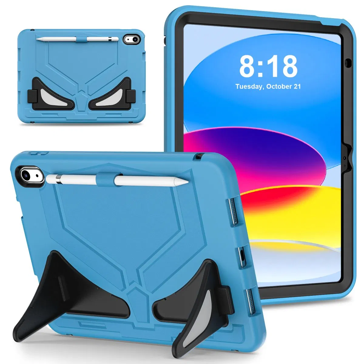 Silicone PC Tablet Case Waterproof with Pencil Slot for iPad 10th (2022)