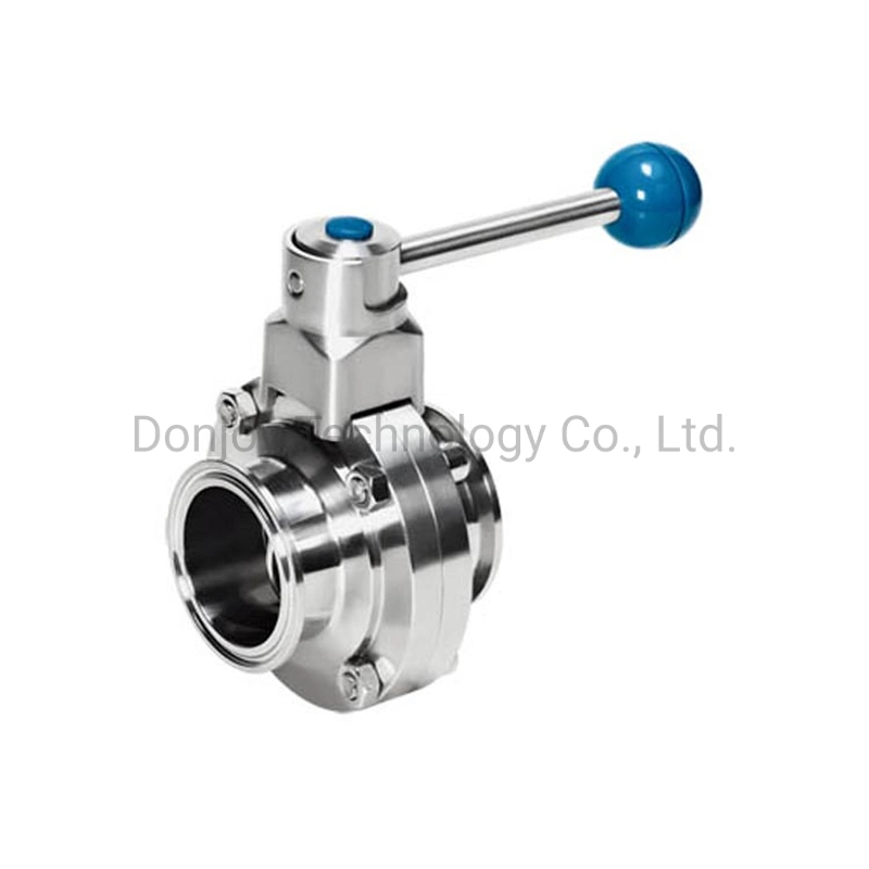 Stainless Steel Manual Butterfly Sanitary Valve With Multi-Position Handle