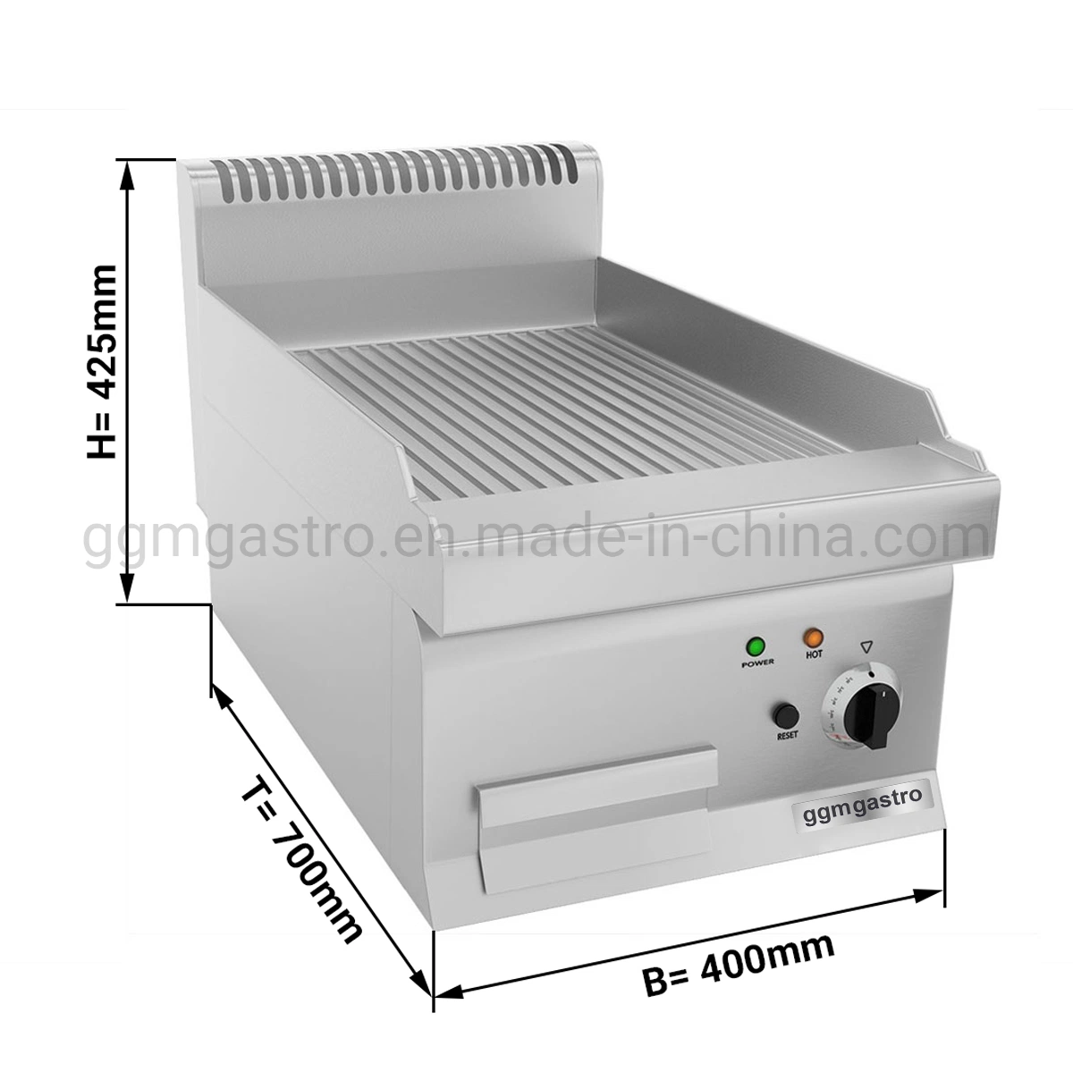 Commercial Kitchen Appliance Stainless Steel Counter Top Electric Flat Grill