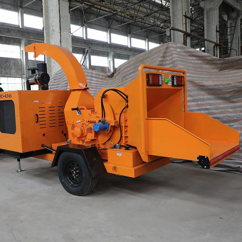 Eco-Friendly Mobile Diesel Motor Garden Wood Log Tree Branch Crusher Machine for Saw Dust Making