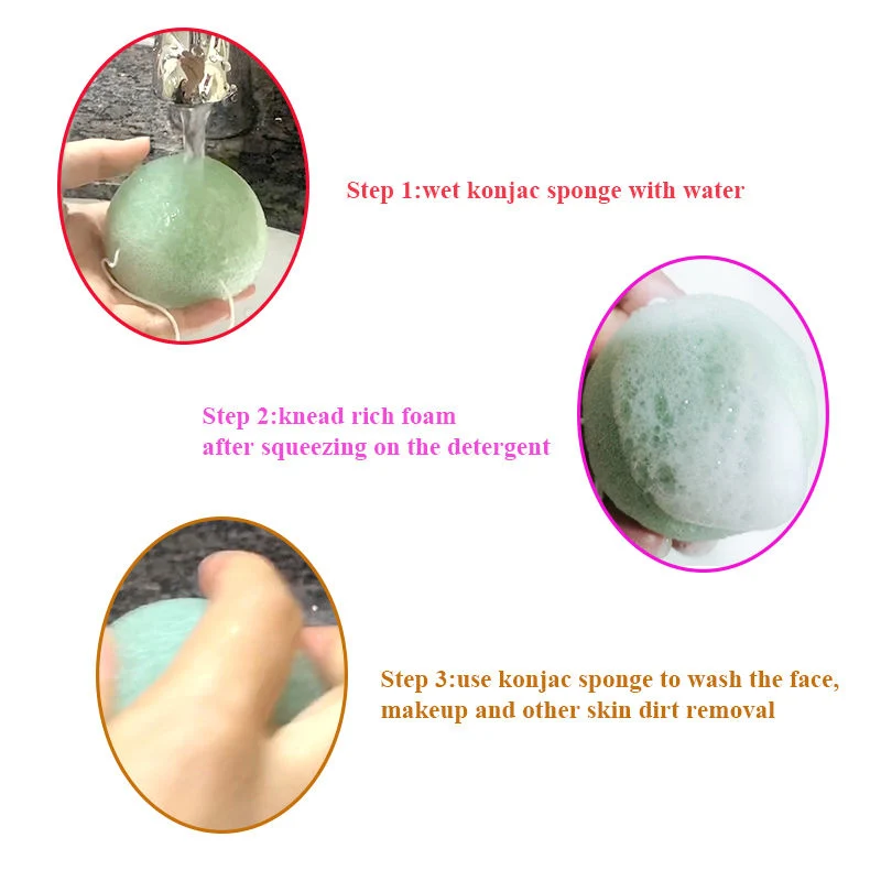 Wholesale/Supplier Reusable Best Quality Heart Natural Smiley Face Baby Shower Compressed Makeup Beauty Blender Cleaning Konjac Sponge for Body Bath