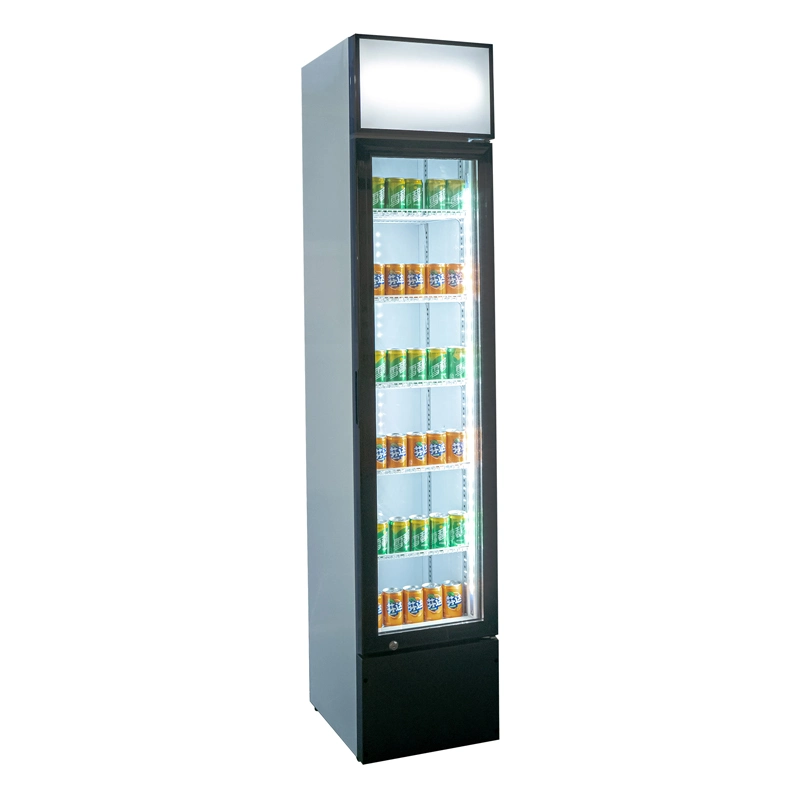 165L de la puerta de vidrio delgado Redbull bebida fría Mostrar refrigerador