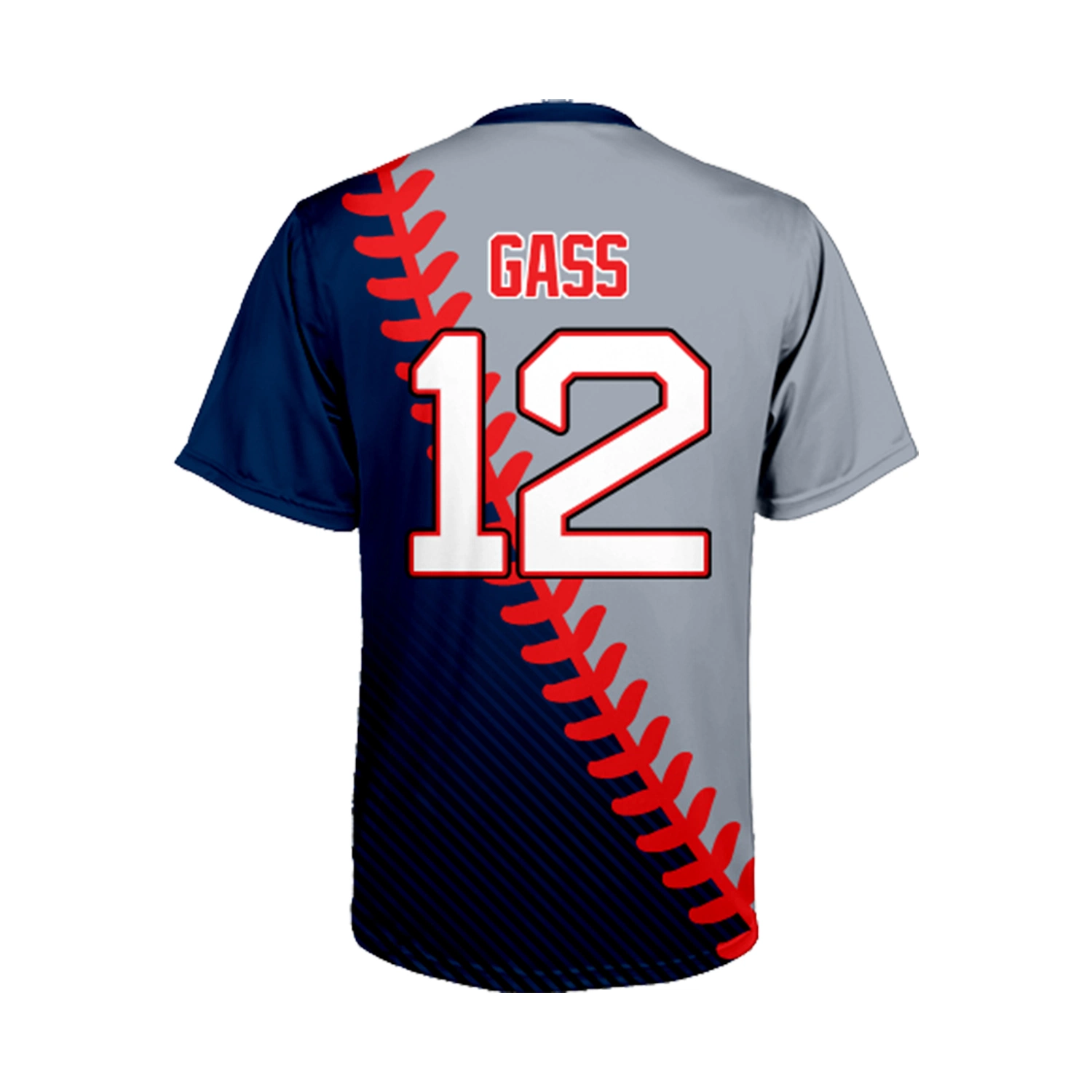 Manufacturer Custom Printing Mesh Baseball T-Shirt V-Round Neck Short Sleeve Custom Logo Sublimation Printing Baseball Jersey