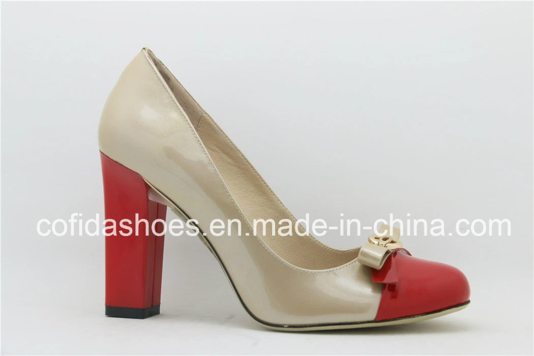 Double Color Comfort Lady High Heel Shoes