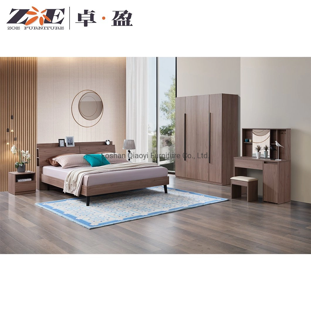 Hôtel de luxe Maison 5 pièces de mobilier moderne en bois MDF Chambre Chambre King Size Set