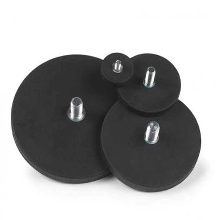 Permanent Powerful Neodymium Rubber Coated Pot Magnet with Screw Thread