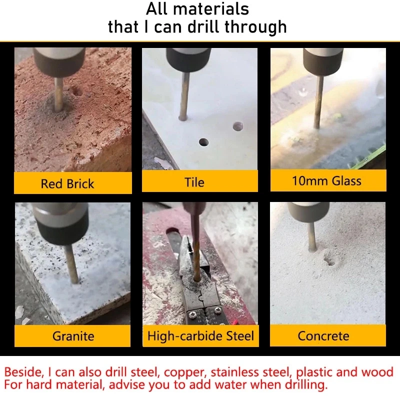 Glass Drill Bit 3-12mm Triangle Bit for Ceramic Tile Concrete Brick Wood Drilling