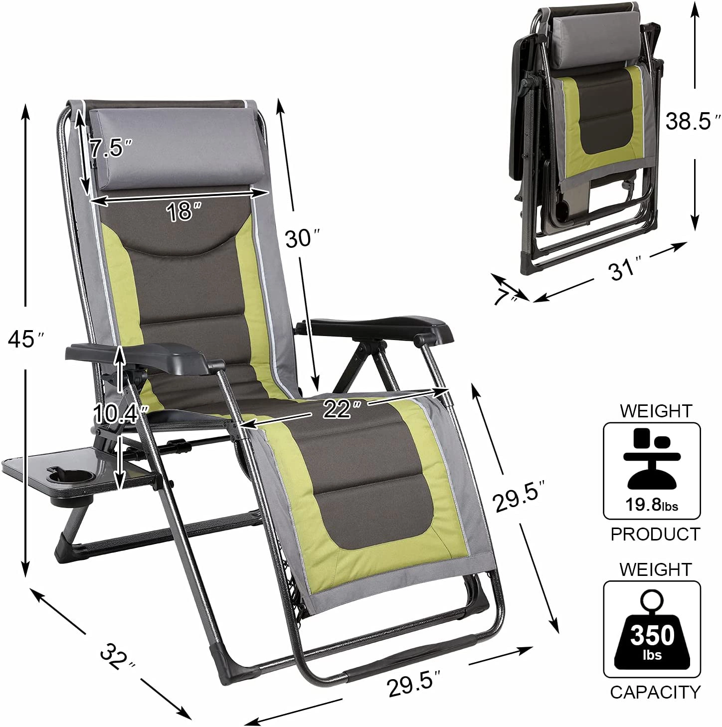 Cadeira dobrável Woqi e Cama Individual para mobiliário Exterior Geral Utilize