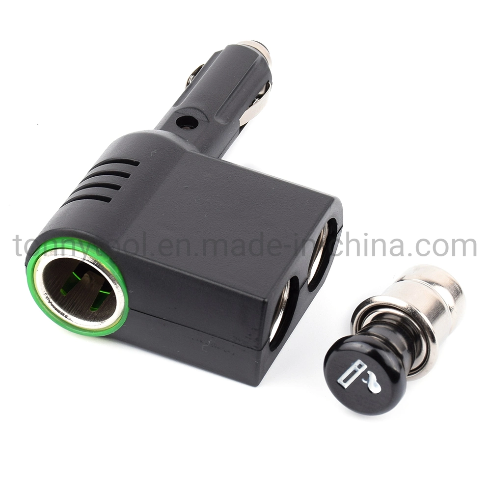 Cigarette Lighter Adapter 3 Socket Cigarette Lighter Splitter with LED Voltage Display Dual USB Car Charger on/off Switches 12V Car Splitter Adapter