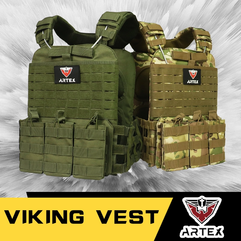 2023 Larger Molle Layout Combat Vest Supplies Personal Tactical Plate Armor Plate with Hidden Storage Bag