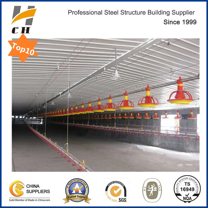 Factury Price Light Weight Metal Steel Structure Frame Broiler Farm/Poultry House/Broiler House/Chicken House with Equipment