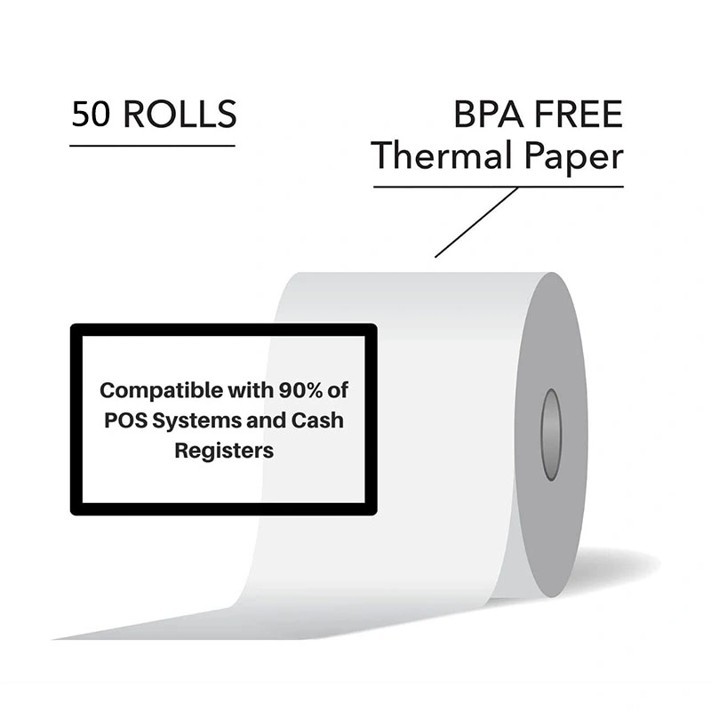 Pure White POS Paper Rolls Thermal Receipt Paper 80X80mm 57X40mm Cash Register Roll Thermal Paper Receipt Paper